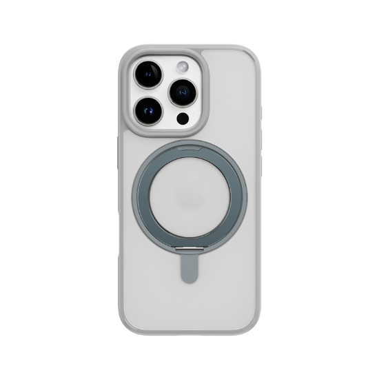 Rock Iphone 16 Pro Gri Soft Rotating MagSafe Stantlı Kılıf resmi
