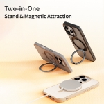 Rock Iphone 16 Pro Gri Soft Rotating MagSafe Stantlı Kılıf resmi