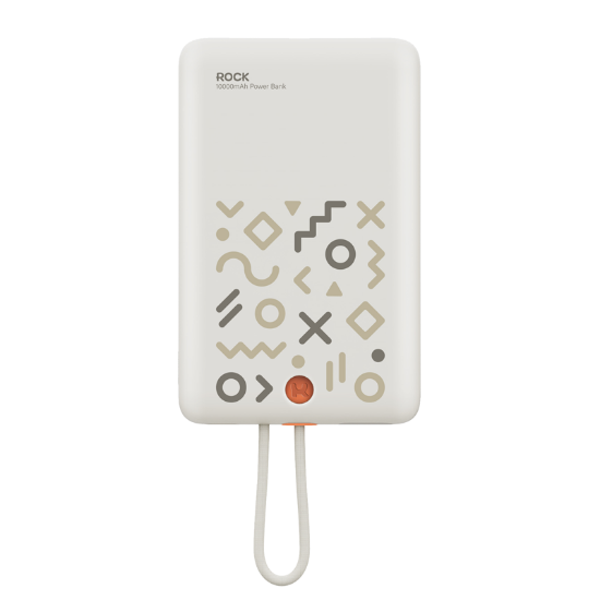 Rock P28 10.000 mAh 20W MagSafe Kablosuz Powerbank Beyaz ( Dijital Gösterge ) resmi