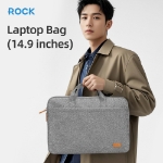 Rock Su Geçirmez Kumaş 14.9 ınc Uyumlu Laptop Notebook El Çantası Gri resmi