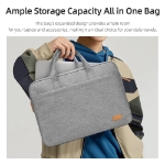 Rock Su Geçirmez Kumaş 14.9 ınc Uyumlu Laptop Notebook El Çantası Gri resmi