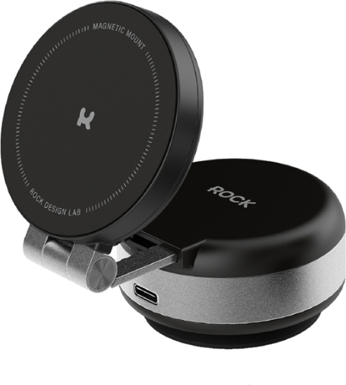 Rock Elektronik Vakumlu 360 Döner Araç ve Masaüstü Telefon Tutucu Siyah resmi